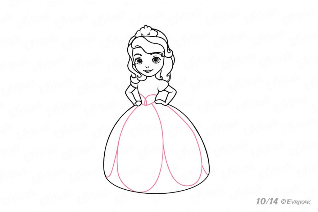 Як намалювати принцесу - малюємо принцесу Софію, Луну, Жасмін крок за кроком