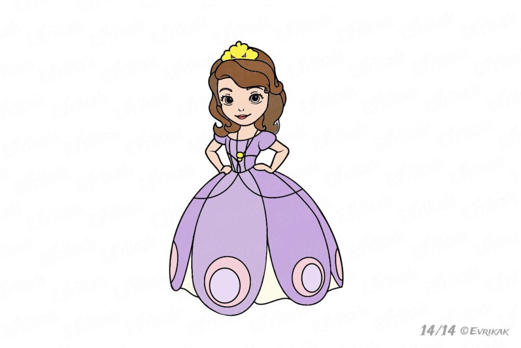 Як намалювати принцесу - малюємо принцесу Софію, Луну, Жасмін крок за кроком